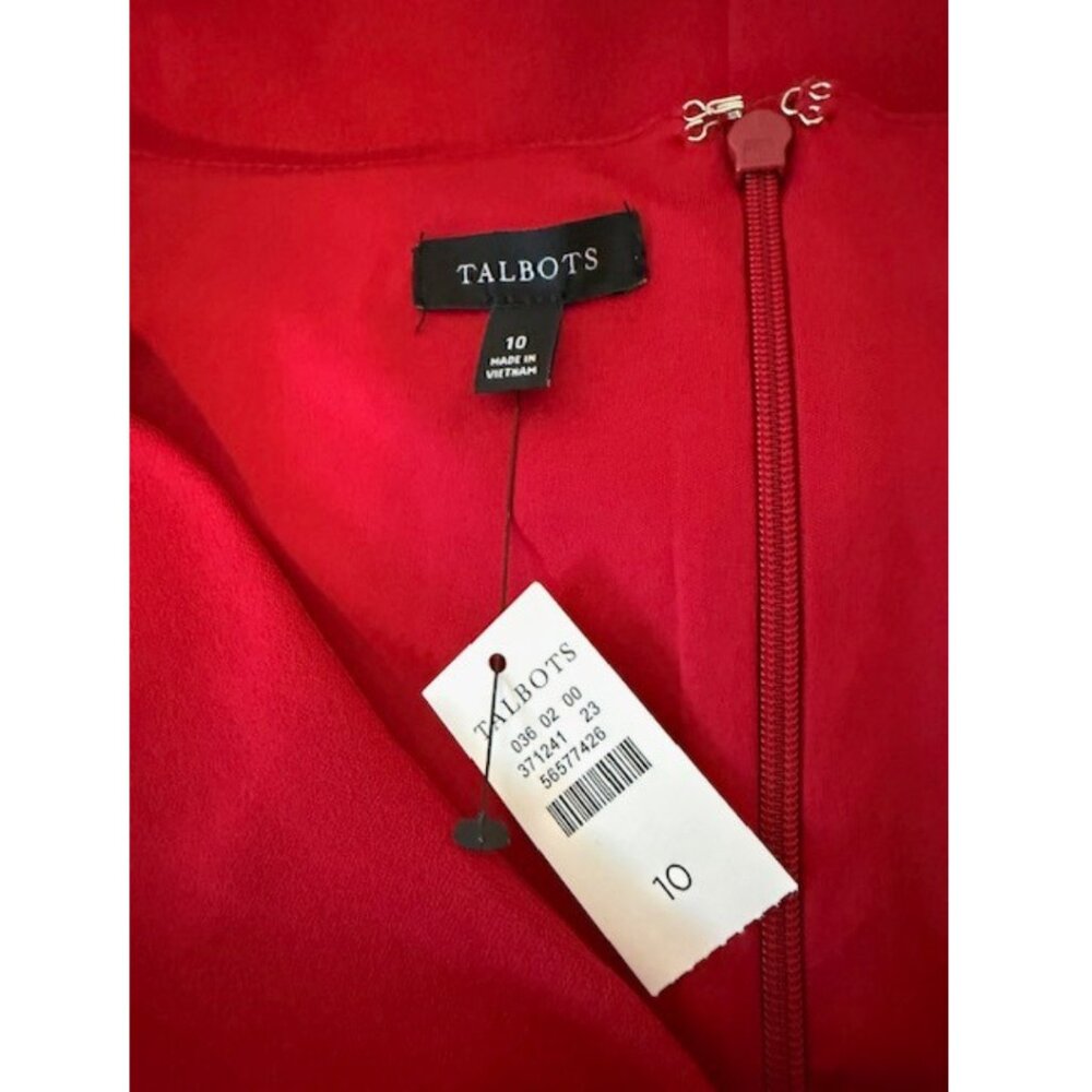 Talbots Red Knot Front Midi Dress Size 10 NWT - Picture 3 of 8